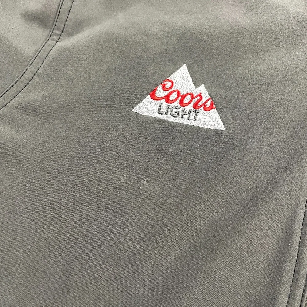 Patagonia Jacket Mens Medium Gray Sidesend Softshell Full Zip Coors Light Logo